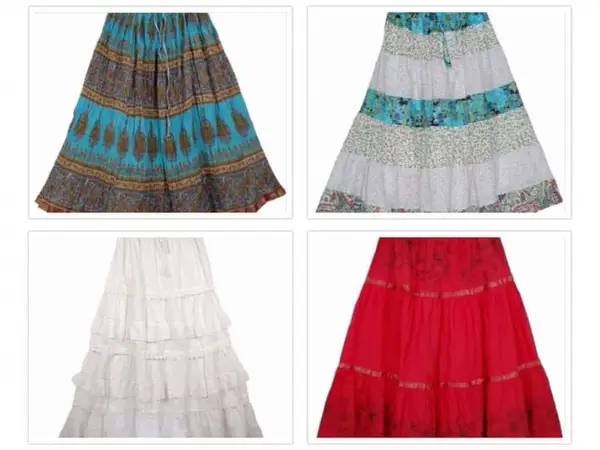 Fuste maxi de bumbac