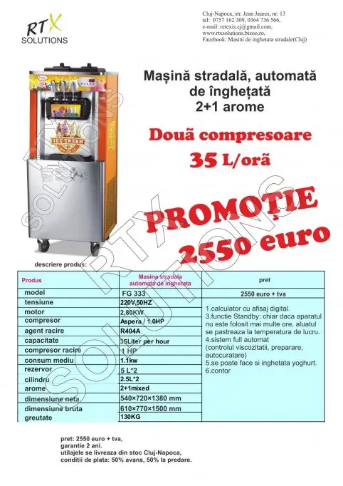 Masini de inghetata 35 l/h