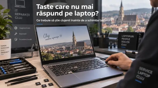 Taste care nu mai răspund pe laptop? Ce trebuie să știe clujenii înainte de a schimba tastatura